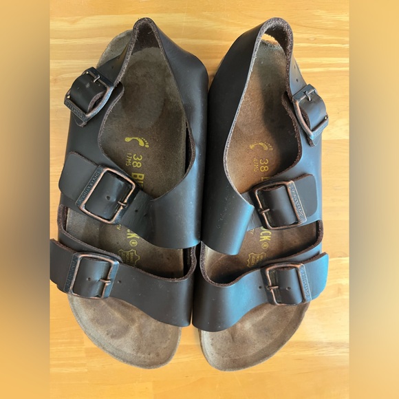 Birkenstock Brown Leather Sandals - Picture 4 of 6
